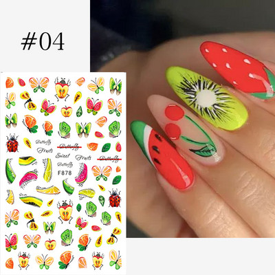 Nyári trópusi tengerparti kókuszfa papucs 3D köröm matrica levelek kagyló transzfer matricák csúszka díszítő manikűr