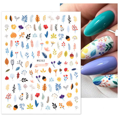 1 vnt Aukso spalvos vaivorykštis klevo lapų 3D nagų lipdukas rudens rudens rašto lipdukai lipdukai Blizgūs „pasidaryk pats“ nagų dailės dekoravimas