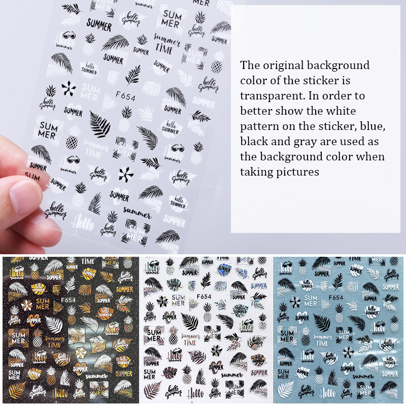 1 бр. Златен преливащ кленов лист 3D стикер за нокти Есен Есенен модел Лепило за прехвърляне Стикери Блестяща Направи си сам декорация за нокти