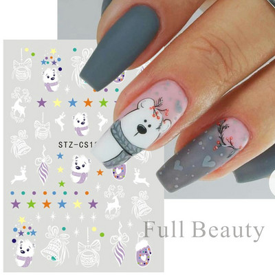 Lenyűgöző márványozott virágzó design körömmatrica akvarell tinta geometriai 3D csúszkák vonal pillangó betű téli dekor NFSTZ-CS201