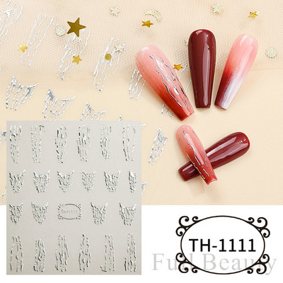 Lenyűgöző márványozott virágzó design körömmatrica akvarell tinta geometriai 3D csúszkák vonal pillangó betű téli dekor NFSTZ-CS201