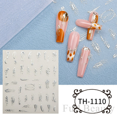 Lenyűgöző márványozott virágzó design körömmatrica akvarell tinta geometriai 3D csúszkák vonal pillangó betű téli dekor NFSTZ-CS201