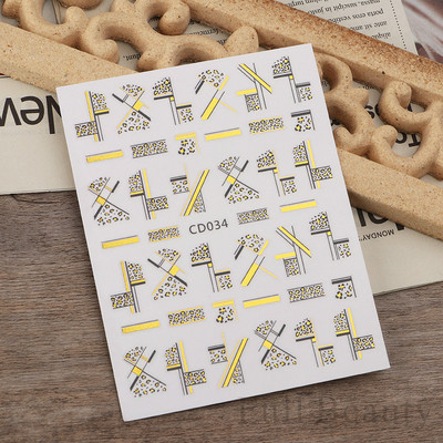 Lenyűgöző márványozott virágzó design körömmatrica akvarell tinta geometriai 3D csúszkák vonal pillangó betű téli dekor NFSTZ-CS201