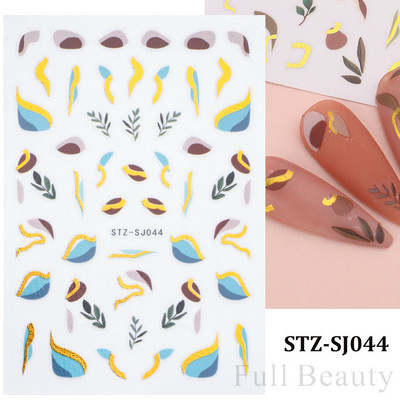 Aranyos kis dinoszaurusz 3D köröm matrica anime karakter öntapadó köröm csúszkák szív hamburger rajzfilm matricák dekoráció NFSTZ-SJ034