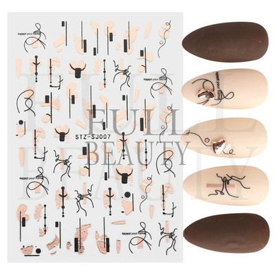 Aranyos kis dinoszaurusz 3D köröm matrica anime karakter öntapadó köröm csúszkák szív hamburger rajzfilm matricák dekoráció NFSTZ-SJ034