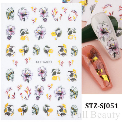 Aranyos kis dinoszaurusz 3D köröm matrica anime karakter öntapadó köröm csúszkák szív hamburger rajzfilm matricák dekoráció NFSTZ-SJ034