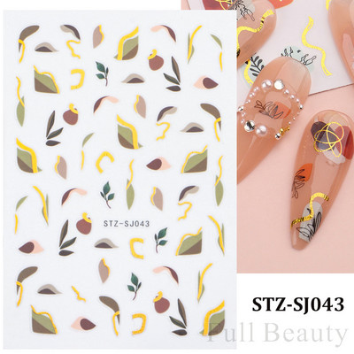 Aranyos kis dinoszaurusz 3D köröm matrica anime karakter öntapadó köröm csúszkák szív hamburger rajzfilm matricák dekoráció NFSTZ-SJ034