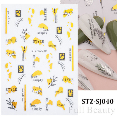 Aranyos kis dinoszaurusz 3D köröm matrica anime karakter öntapadó köröm csúszkák szív hamburger rajzfilm matricák dekoráció NFSTZ-SJ034