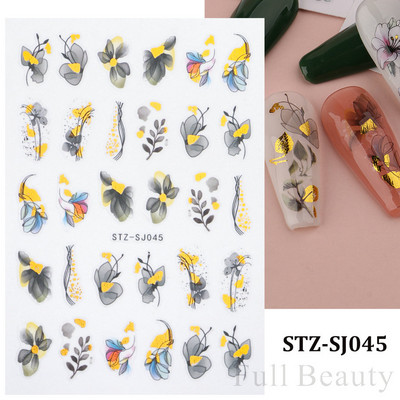 Aranyos kis dinoszaurusz 3D köröm matrica anime karakter öntapadó köröm csúszkák szív hamburger rajzfilm matricák dekoráció NFSTZ-SJ034