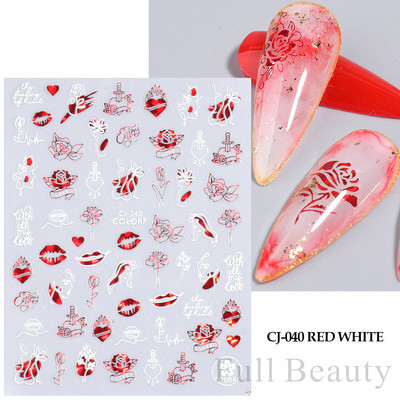 Σειρά για την Ημέρα του Αγίου Βαλεντίνου Αυτοκόλλητα Nail Art Love Heart Balloon Cartoon 3D Slider Decal Αξεσουάρ νυχιών DIY Μανικιούρ NFCA-757