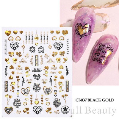 Σειρά για την Ημέρα του Αγίου Βαλεντίνου Αυτοκόλλητα Nail Art Love Heart Balloon Cartoon 3D Slider Decal Αξεσουάρ νυχιών DIY Μανικιούρ NFCA-757