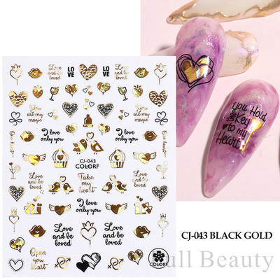 Σειρά για την Ημέρα του Αγίου Βαλεντίνου Αυτοκόλλητα Nail Art Love Heart Balloon Cartoon 3D Slider Decal Αξεσουάρ νυχιών DIY Μανικιούρ NFCA-757
