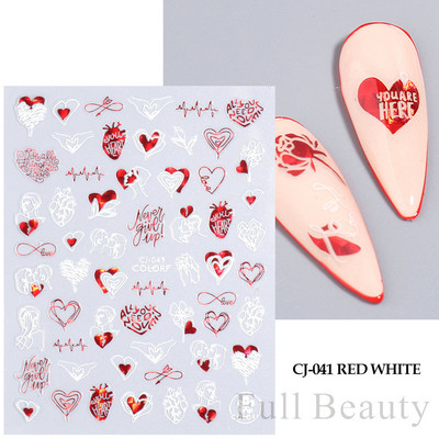 Σειρά για την Ημέρα του Αγίου Βαλεντίνου Αυτοκόλλητα Nail Art Love Heart Balloon Cartoon 3D Slider Decal Αξεσουάρ νυχιών DIY Μανικιούρ NFCA-757