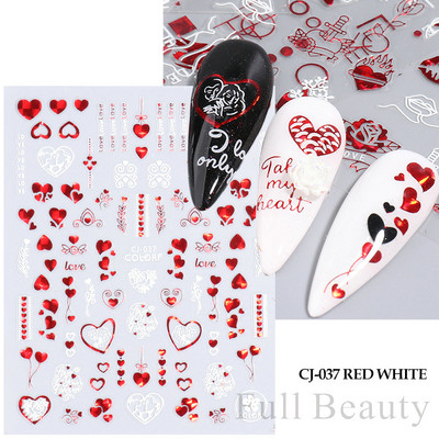 Σειρά για την Ημέρα του Αγίου Βαλεντίνου Αυτοκόλλητα Nail Art Love Heart Balloon Cartoon 3D Slider Decal Αξεσουάρ νυχιών DIY Μανικιούρ NFCA-757