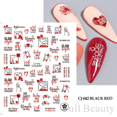 Σειρά για την Ημέρα του Αγίου Βαλεντίνου Αυτοκόλλητα Nail Art Love Heart Balloon Cartoon 3D Slider Decal Αξεσουάρ νυχιών DIY Μανικιούρ NFCA-757