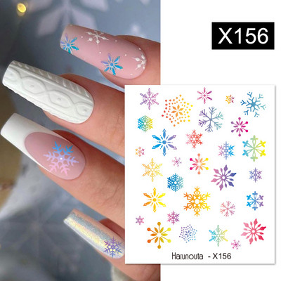 Harunouta Ink Blooming Marble Water Decals Flower Leaves Transfer Sliders Χαρτί αφηρημένες γεωμετρικές γραμμές Αυτοκόλλητα νυχιών Υδατογράφημα