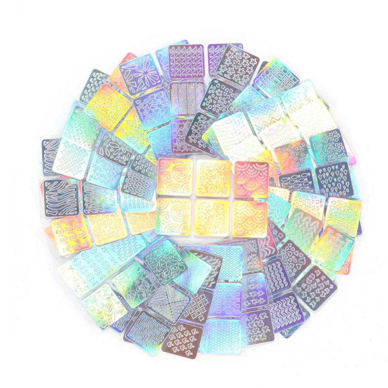 24 db/Szett Kiváló minőségű körömbélyegző lemezek Különféle minták Professzionális hordozható körömdíszítő sablonok köröm sablonok