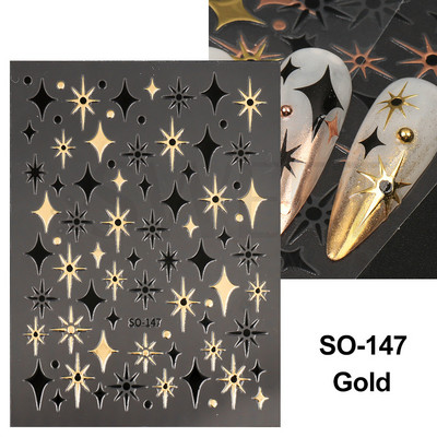 3D lézeres ezüst körömmatrica fémes pillangó csillag Hold egyszarvú holografikus színátmenetes manikűr DIY köröm kiegészítők BESO