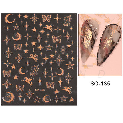 3D lézeres ezüst körömmatrica fémes pillangó csillag Hold egyszarvú holografikus színátmenetes manikűr DIY köröm kiegészítők BESO