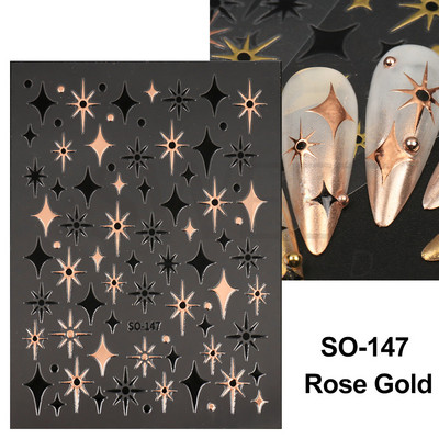 3D lézeres ezüst körömmatrica fémes pillangó csillag Hold egyszarvú holografikus színátmenetes manikűr DIY köröm kiegészítők BESO