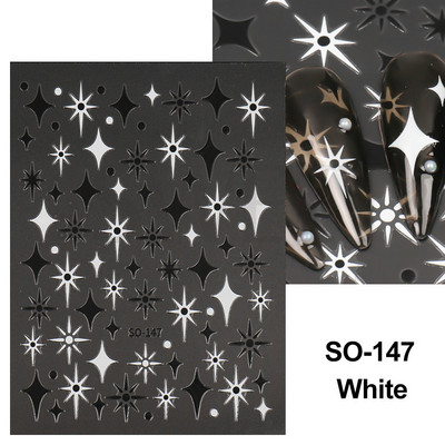 3D lézeres ezüst körömmatrica fémes pillangó csillag Hold egyszarvú holografikus színátmenetes manikűr DIY köröm kiegészítők BESO