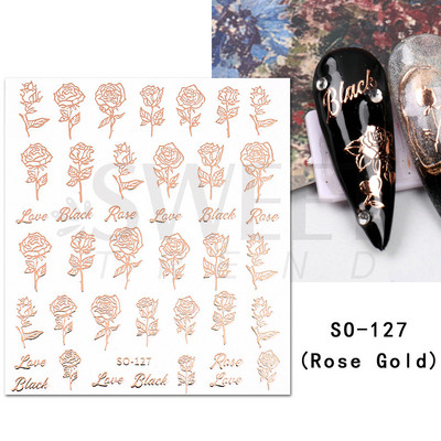 3D lézeres ezüst körömmatrica fémes pillangó csillag Hold egyszarvú holografikus színátmenetes manikűr DIY köröm kiegészítők BESO