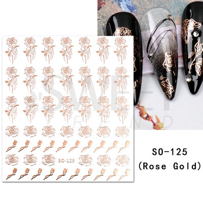 3D lézeres ezüst körömmatrica fémes pillangó csillag Hold egyszarvú holografikus színátmenetes manikűr DIY köröm kiegészítők BESO