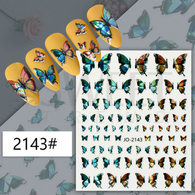 3D lézeres ezüst körömmatrica fémes pillangó csillag Hold egyszarvú holografikus színátmenetes manikűr DIY köröm kiegészítők BESO