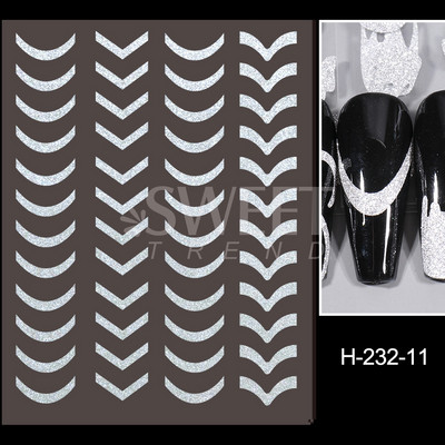 3D lézeres ezüst körömmatrica fémes pillangó csillag Hold egyszarvú holografikus színátmenetes manikűr DIY köröm kiegészítők BESO