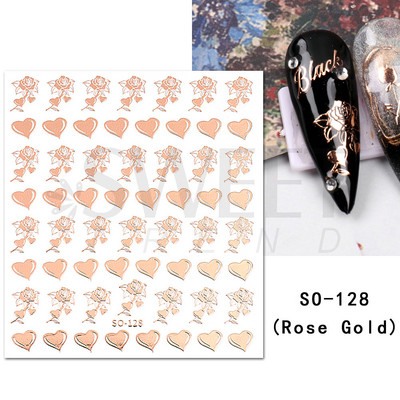 3D lézeres ezüst körömmatrica fémes pillangó csillag Hold egyszarvú holografikus színátmenetes manikűr DIY köröm kiegészítők BESO