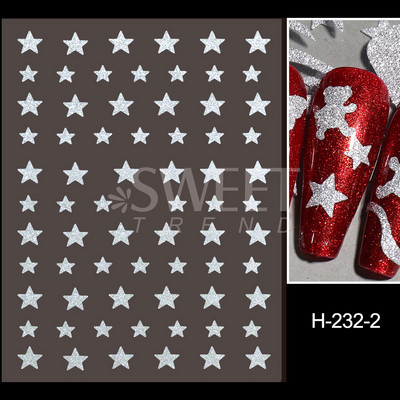 3D lézeres ezüst körömmatrica fémes pillangó csillag Hold egyszarvú holografikus színátmenetes manikűr DIY köröm kiegészítők BESO