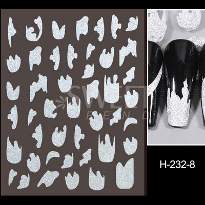 3D lézeres ezüst körömmatrica fémes pillangó csillag Hold egyszarvú holografikus színátmenetes manikűr DIY köröm kiegészítők BESO