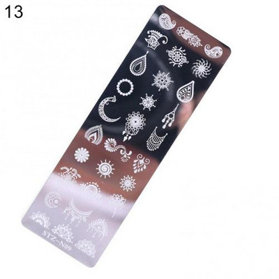 Kétoldalas fejbélyegző polírozás festés rajz manikűr körömdíszítő toll eszköz körömdíszítő bélyegző lemez DIY körömbélyegző készletek