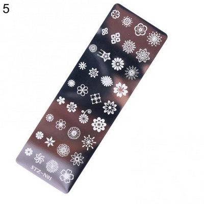 Kétoldalas fejbélyegző polírozás festés rajz manikűr körömdíszítő toll eszköz körömdíszítő bélyegző lemez DIY körömbélyegző készletek