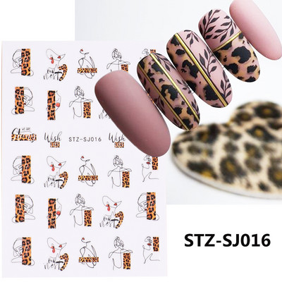 Virágzó csíkok vonalak 3D matricák körmökhöz Arany bronzosító geometria absztrakt arcragasztó fóliák csúszkák dekoráció NFSTZ-SJ018