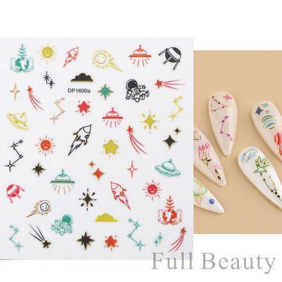 Virágzó csíkok vonalak 3D matricák körmökhöz Arany bronzosító geometria absztrakt arcragasztó fóliák csúszkák dekoráció NFSTZ-SJ018