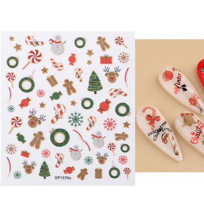 Virágzó csíkok vonalak 3D matricák körmökhöz Arany bronzosító geometria absztrakt arcragasztó fóliák csúszkák dekoráció NFSTZ-SJ018