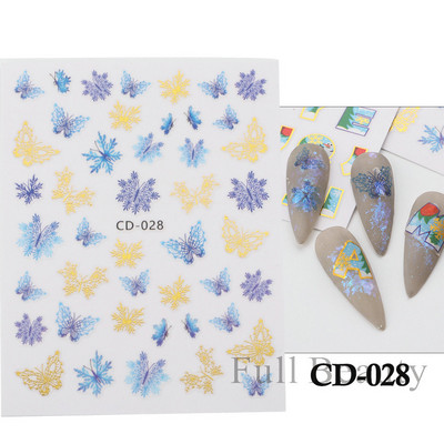 Virágzó csíkok vonalak 3D matricák körmökhöz Arany bronzosító geometria absztrakt arcragasztó fóliák csúszkák dekoráció NFSTZ-SJ018