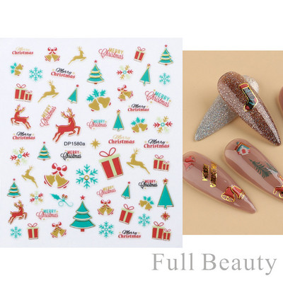 Virágzó csíkok vonalak 3D matricák körmökhöz Arany bronzosító geometria absztrakt arcragasztó fóliák csúszkák dekoráció NFSTZ-SJ018