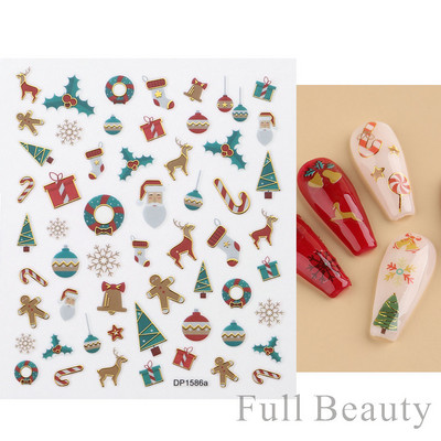 Virágzó csíkok vonalak 3D matricák körmökhöz Arany bronzosító geometria absztrakt arcragasztó fóliák csúszkák dekoráció NFSTZ-SJ018