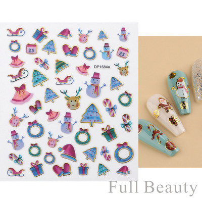 Virágzó csíkok vonalak 3D matricák körmökhöz Arany bronzosító geometria absztrakt arcragasztó fóliák csúszkák dekoráció NFSTZ-SJ018