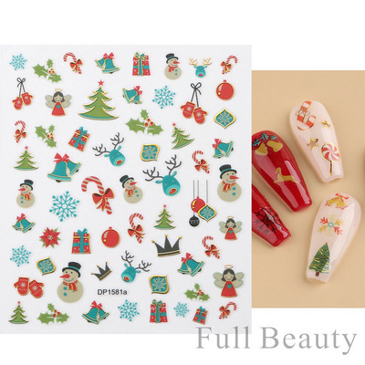 Virágzó csíkok vonalak 3D matricák körmökhöz Arany bronzosító geometria absztrakt arcragasztó fóliák csúszkák dekoráció NFSTZ-SJ018