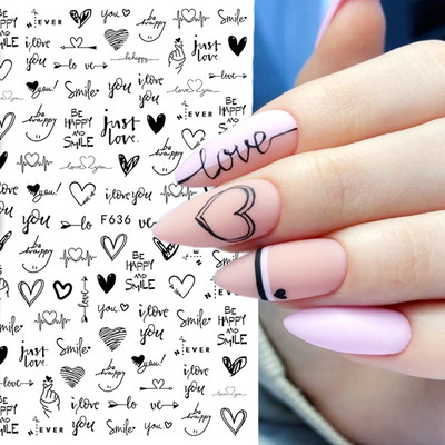 1 τμχ Geometry Sliders τρισδιάστατο αυτοκόλλητο για νύχια μαύρο λευκό τρίγωνο τζελ για τέχνη νυχιών Χαλκομανίες με φύλλα λουλουδιών Διακοσμητικό φύλλο για μανικιούρ LAF573