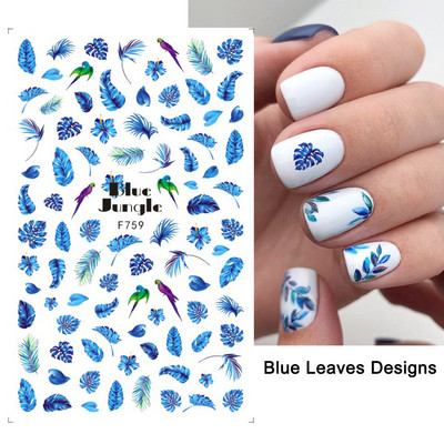 1 τμχ Geometry Sliders τρισδιάστατο αυτοκόλλητο για νύχια μαύρο λευκό τρίγωνο τζελ για τέχνη νυχιών Χαλκομανίες με φύλλα λουλουδιών Διακοσμητικό φύλλο για μανικιούρ LAF573