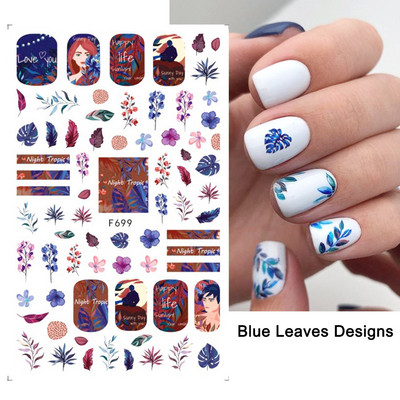 1 τμχ Geometry Sliders τρισδιάστατο αυτοκόλλητο για νύχια μαύρο λευκό τρίγωνο τζελ για τέχνη νυχιών Χαλκομανίες με φύλλα λουλουδιών Διακοσμητικό φύλλο για μανικιούρ LAF573