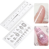 Διαφανής μαλακός χάρακας ψεύτικα νύχια Μέτρηση μεγέθους Straightedge στρας Διακόσμηση Διάσταση Μέτρο Εργαλείο μανικιούρ #N-CZ