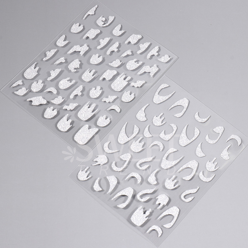 3D Swirl Line Körömmatrica Fényvisszaverő Csillogó Francia Trippy Design Sötét Feltűnő csíkos Hullám Absztrakt Manikűr Tippek SAH-232