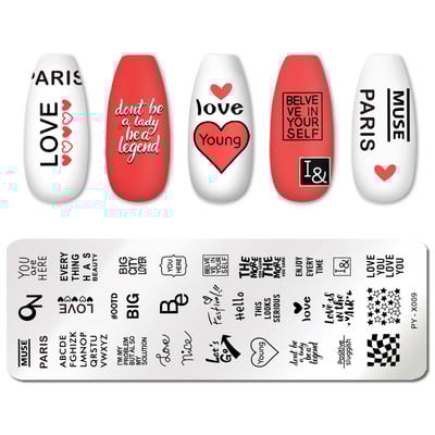 PICT YOU Márvány textúra körömbélyegző lemezek Vonalak Geometria Állat Téma Sablon Lemez Kép Forma körömdíszítés Stencil eszközök