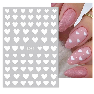 1 τμχ 3D αυτοκόλλητα νυχιών Heart Love Αυτοκόλλητα γράμματα slider Διακοσμητικά νυχιών για την ημέρα του Αγίου Βαλεντίνου Χαλκομανίες Αξεσουάρ μανικιούρ