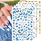 Butterfly küünekleebised, 3D isekleepuvad lillelised, lillelised küünekleebised, küünetarbed, liblikakleebised